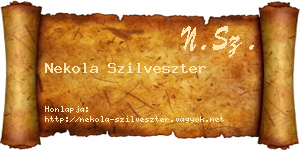 Nekola Szilveszter névjegykártya
